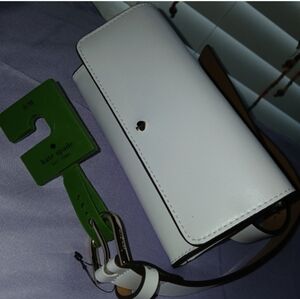 Kate Spade New White Leather Belt Wallet Super Hands Free